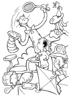 A coloring page of cat in the hat